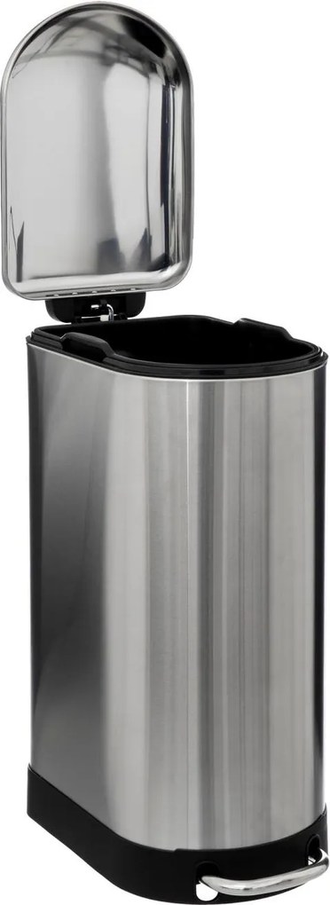 Wąski kosz na śmieci Ariane, ze stali nierdzewnej, z pedałem, 30 l