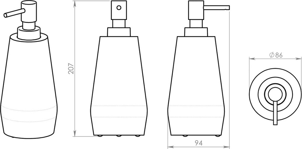 GEDY GM8002 Gemini dozownik mydła do postawienia, biały