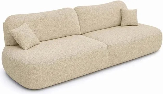 Sofa AVERIO Rozkładana Dwuosobowa Beżowa Boucle Japandi