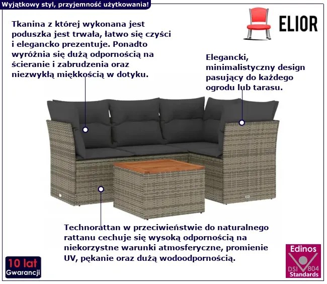 5-częściowy zestaw do ogrodu szary- Franco
