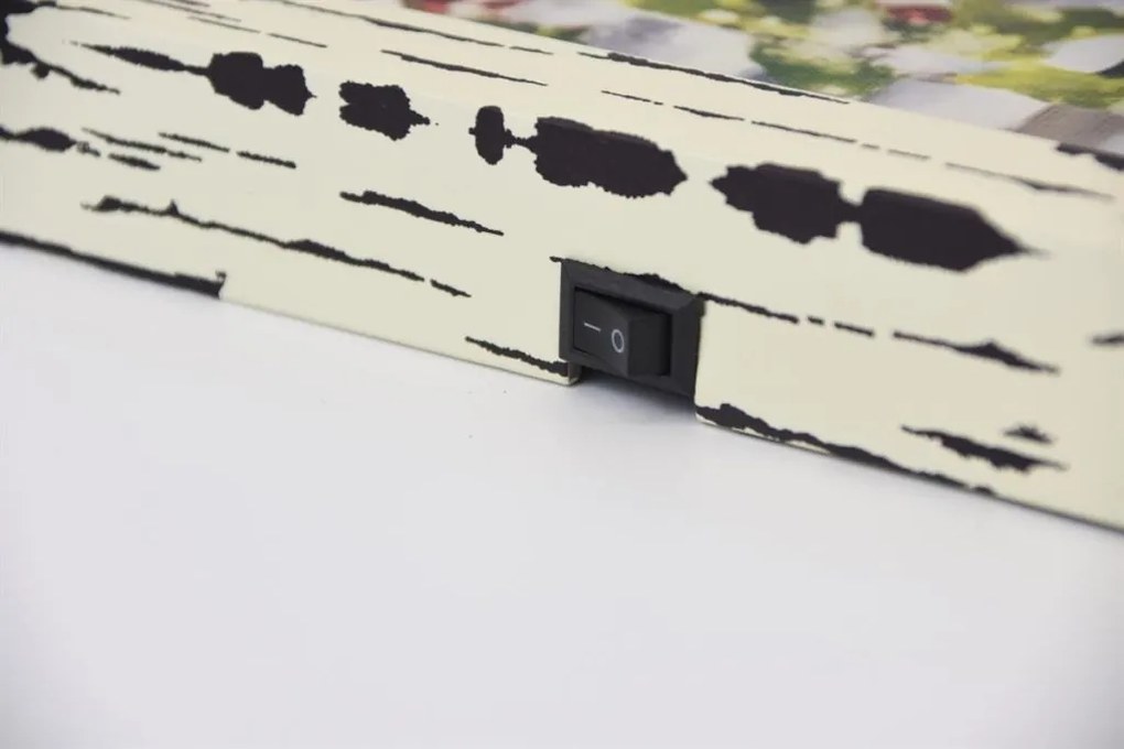 Obraz na ścianę "Bałwanek w oknie", 3 LED, 49 x 38,5 cm