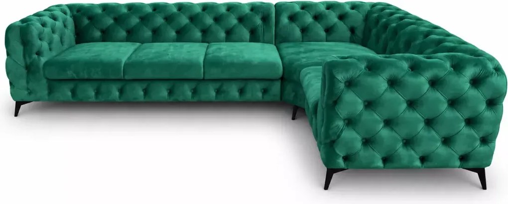 Narożnik Moet 323x202 pikowany glamour luksusowy do salonu personalizowany