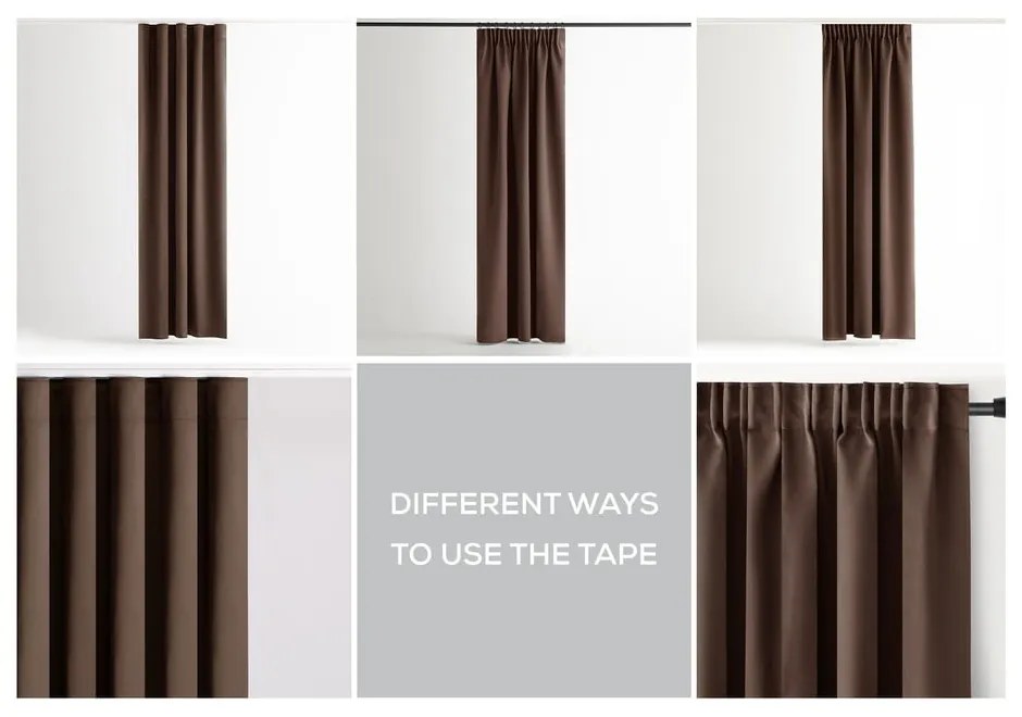 Brązowa zaciemniająca zasłona termiczna 140x245 cm Pleat – Restilo