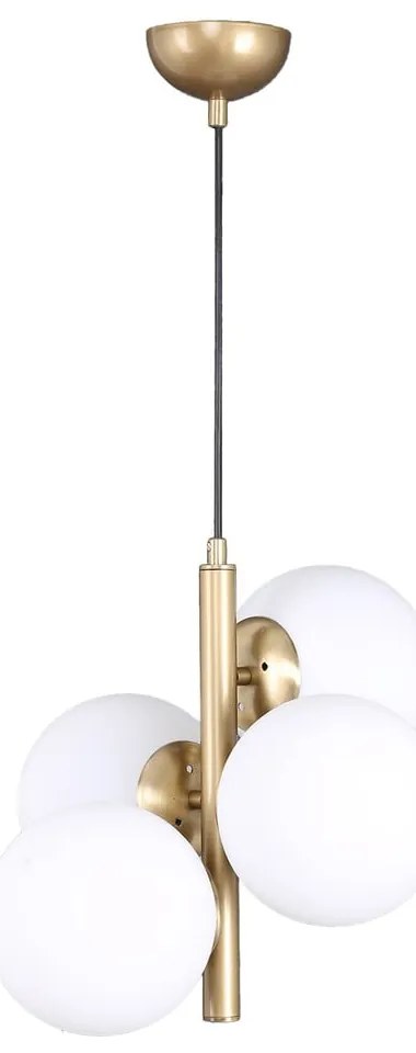 Lampa wisząca w biało-złotym kolorze ze szklanym kloszem ø 15 cm Forte – Squid Lighting