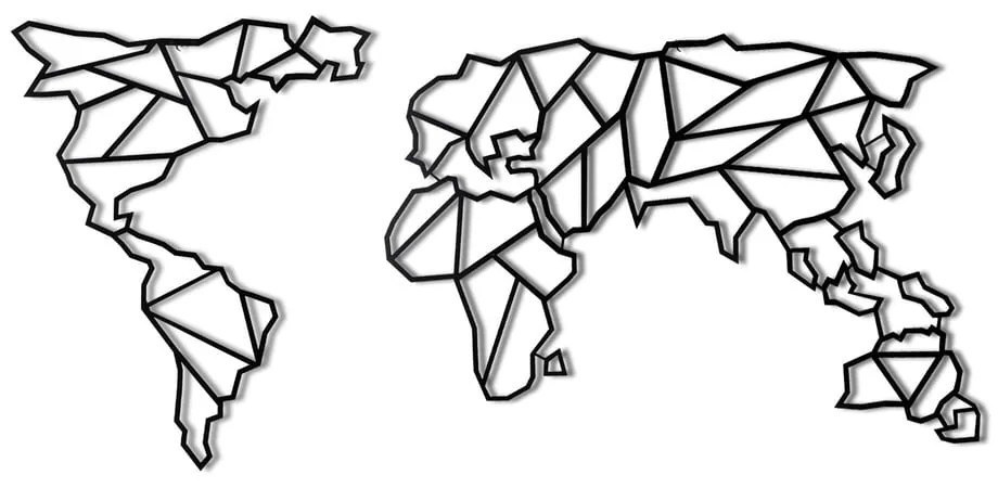 Metalowa dekoracja ścienna Map, 60x130 cm