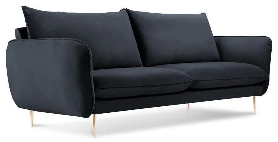 Antracytowa aksamitna sofa Cosmopolitan Design Florence, 160 cm