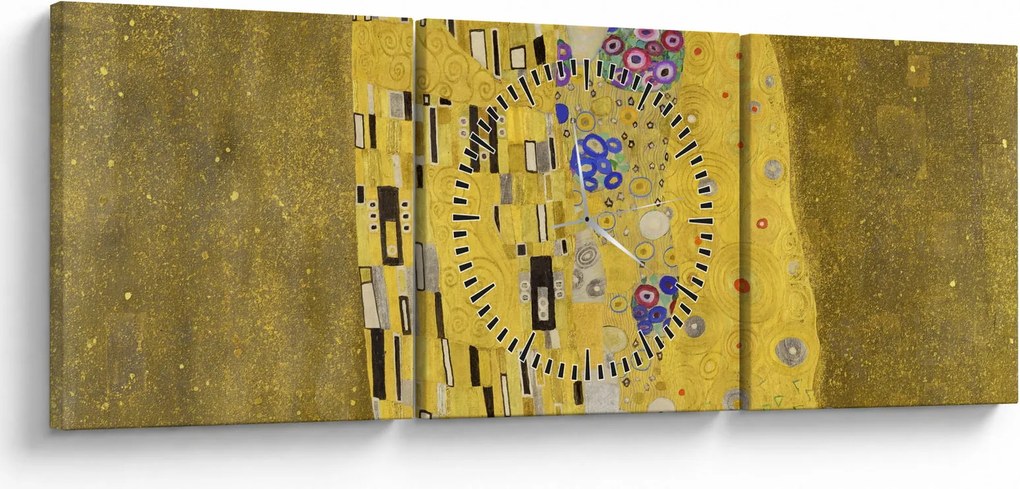 Obraz - Pocałunek (z zegarem) (90x30 cm)