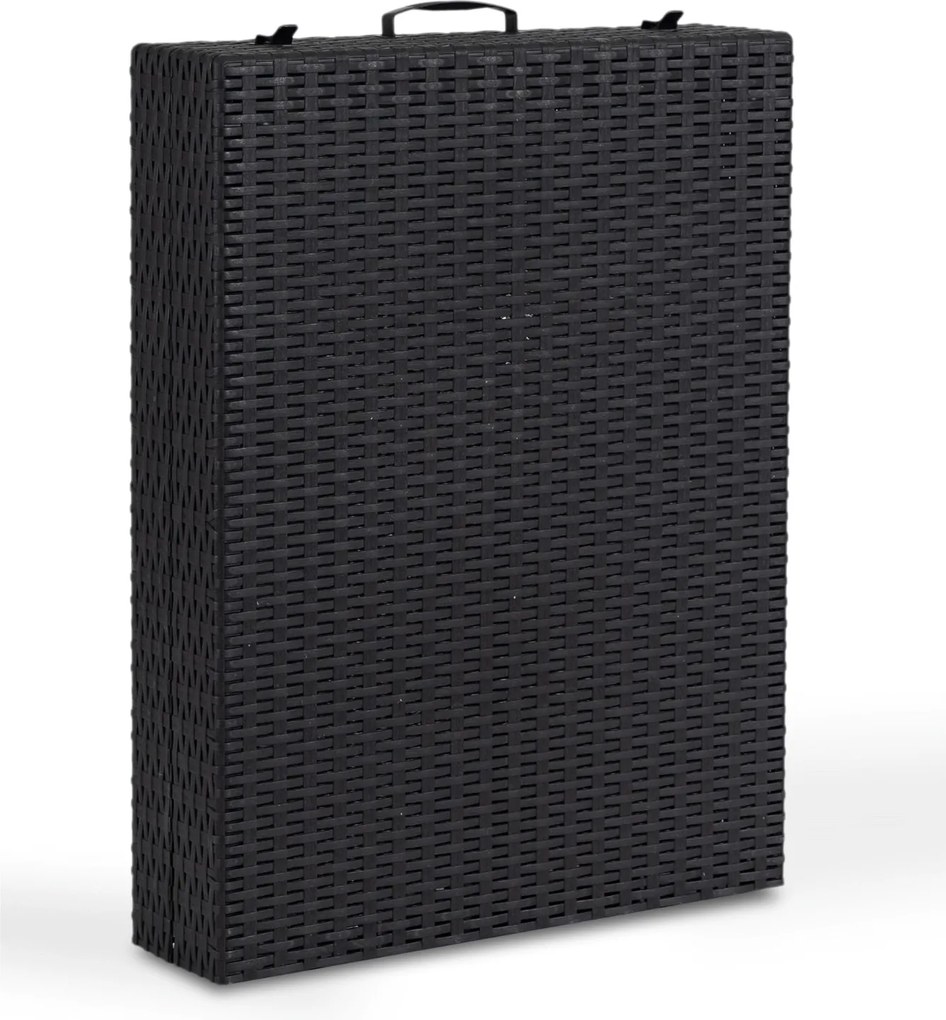 Fotel Ogrodowy Leżak LUIZJANA Technorattan Czarny/Szary