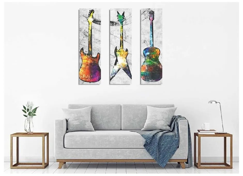 3-częściowy obraz na płótnie Guitars