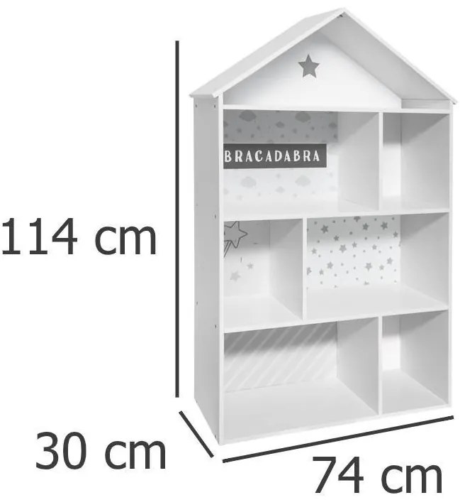 Regał na zabawki DOMEK, wys. 114 cm