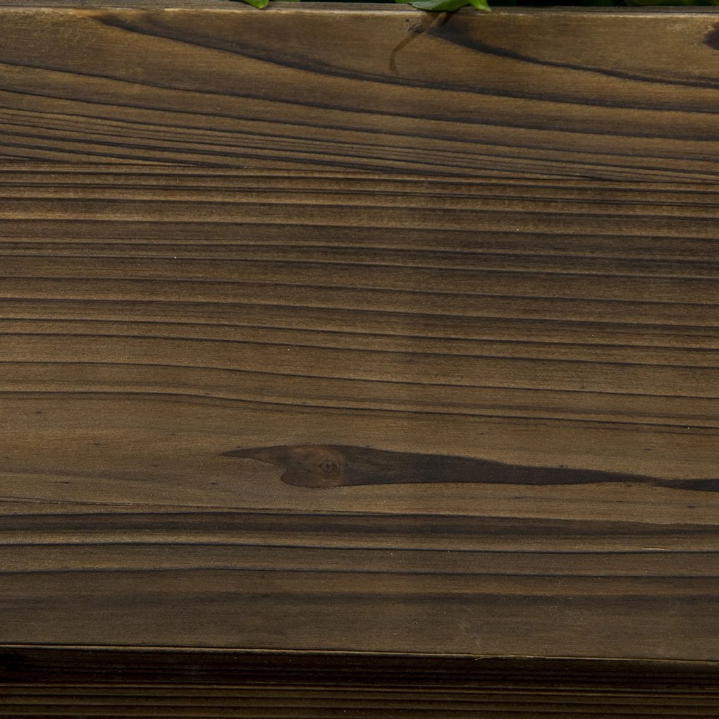 Outsunny Grządka w Drewnianym Wozie Lakier Ogniowy Przenośna Odporna na Pogodę Brązowa | Aosom PL