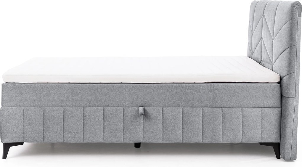 Łóżko kontynentalne Penia 160x200 z pojemnikami - popielaty welur hydrofobowy Element 24
