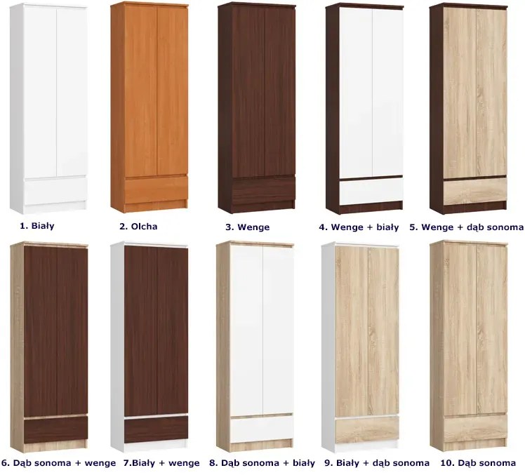 Minimalistyczny regał do salonu biały + dąb sonoma L6-K43