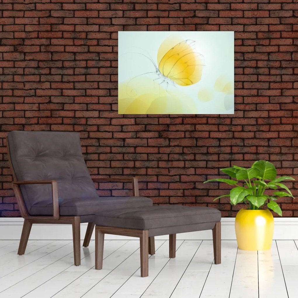Obraz - Żółty motyl (70x50 cm)