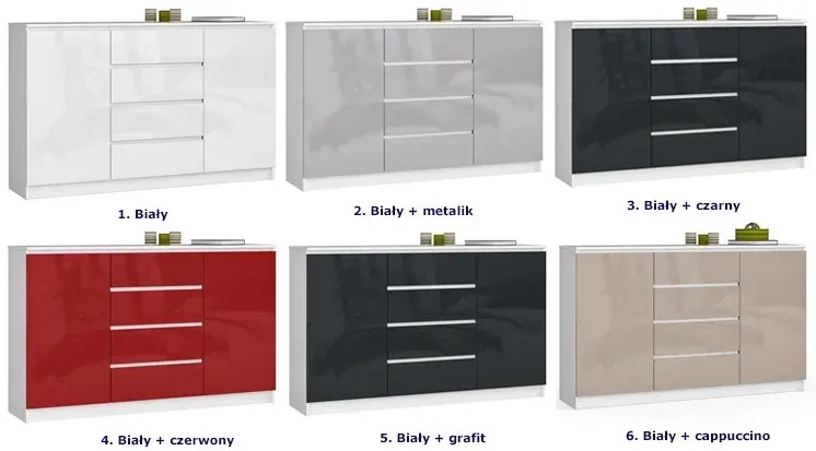 Nowoczesna komoda do salonu biały + czarny połysk M1-Z71