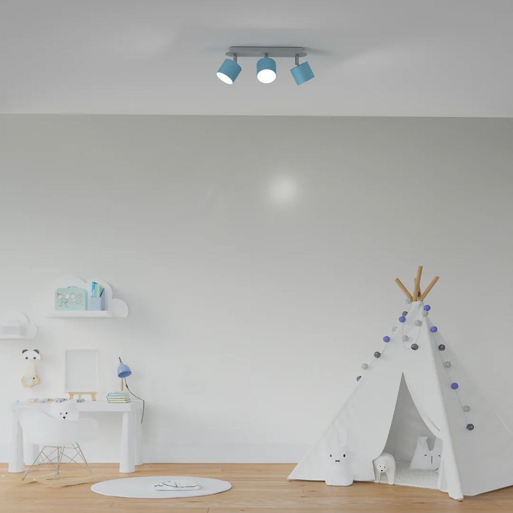 Lampa sufitowa DIXIE BLUE/WHITE 3xGX53, potrójna, na listwie niebieska, biała