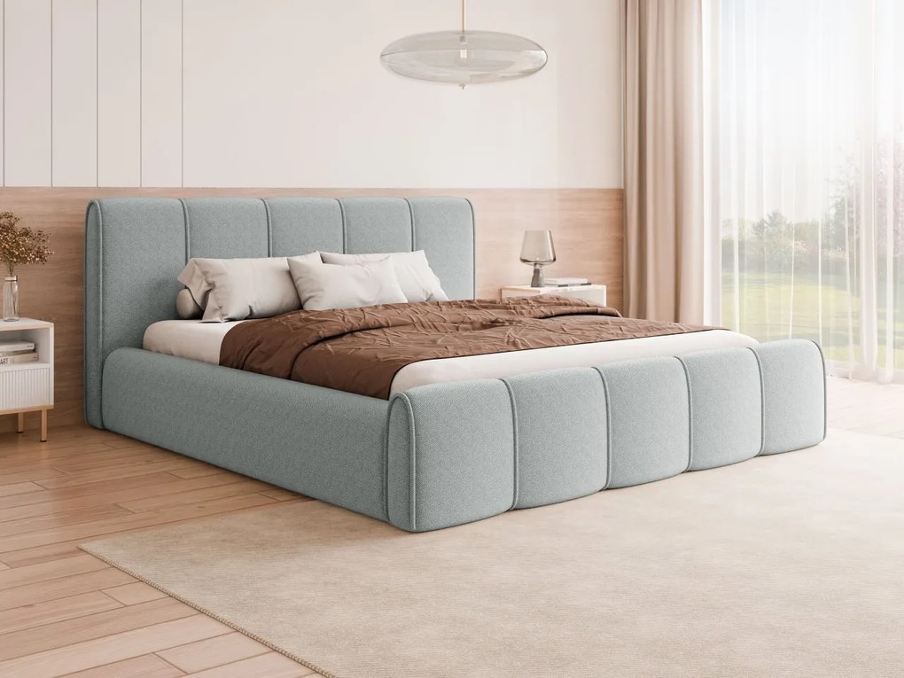 Łóżko tapicerowane z pojemnikiem na pościel Wincan