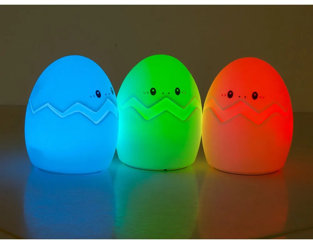 Silikonowa lampka nocna LED dla dzieci EGG 12,5 cm biała