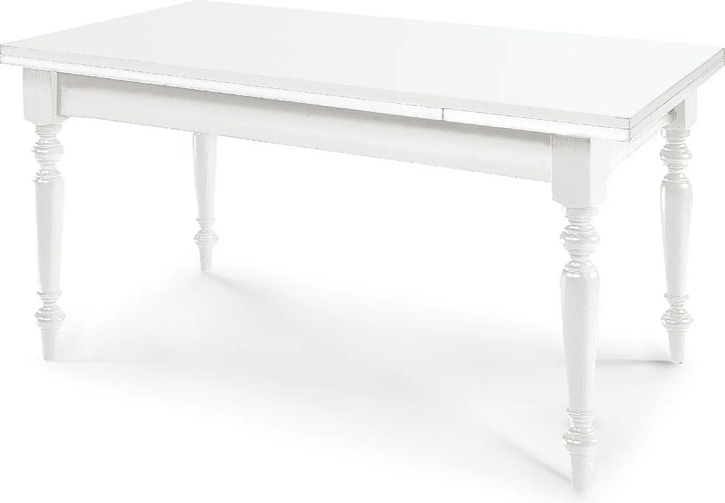 Rozkładany biały stół drewniany 140x80 - 220x80 cm - ARDENZA