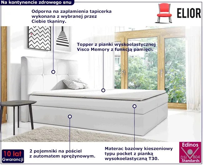Łóżko kontynentalne Mifbox 120x200 - 44 kolory