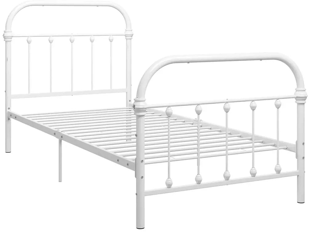 Białe industrialne łóżko metalowe 100x200 cm - Etiosa