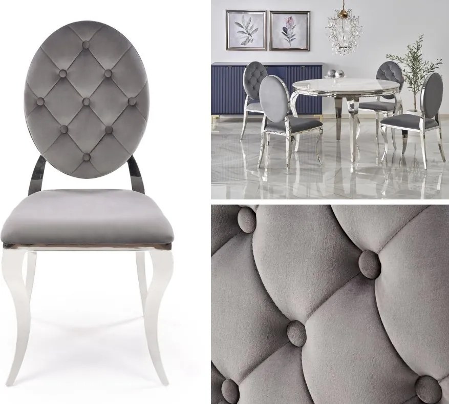 Stylizowane krzesło z pikowaniem K555 Halmar