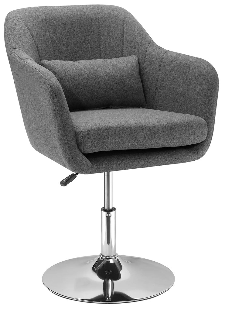 HOMCOM Krzesło biurowe krzesło obrotowe fotel obrotowy z regulacją wysokości tkanina kolor ciemnoszary