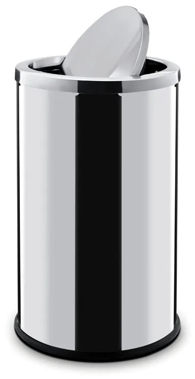 Kosz do biura na śmieci z obrotową pokrywą, 18 l, nierdzewny błyszczący