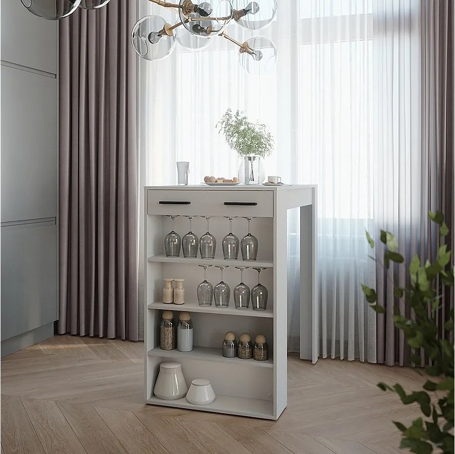 Stół barowy biały 67x100x106 repose