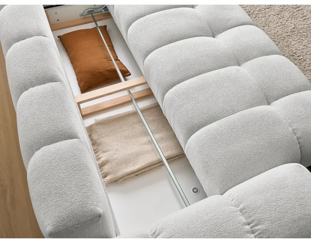 Jasnoszara sofa z tkaniny szenilowej 278 cm Everest – Bobochic Paris