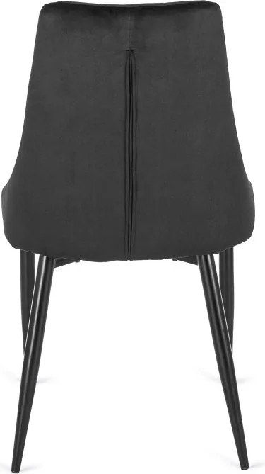 Krzesło Tapicerowane do Salonu CORK Czarne Welurowe Nowoczesne Loft