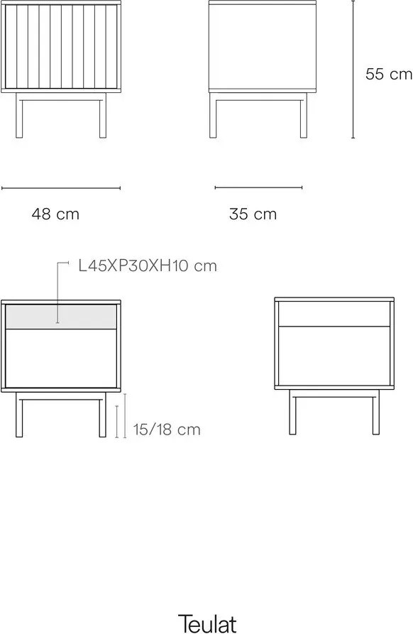 Biała szafka nocna z matowym wykończeniem Sierra – Teulat