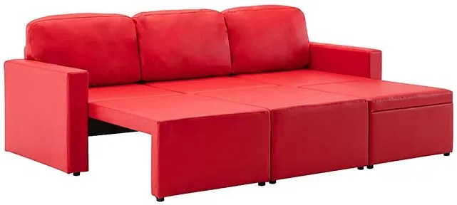 Rozkładana sofa modułowa czerwona - Odi 4Q