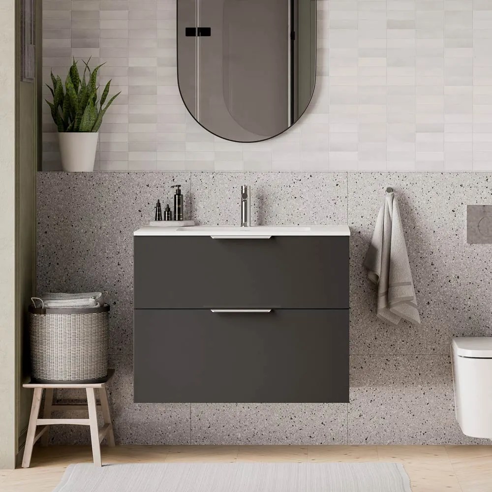 Duravit Waschbecken mit Waschtischunterschrank TIM 80 cm