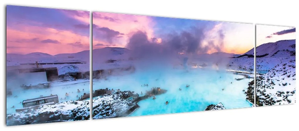 Obraz - Błękitna laguna na Islandii (170x50 cm)