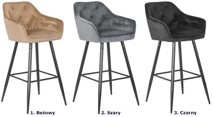 Szary nowoczesny welurowy hoker M0-M24