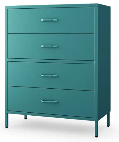 Komoda szafka metalowa morska / turkusowa Modern CARLA, 800 x 1015 x 400 mm