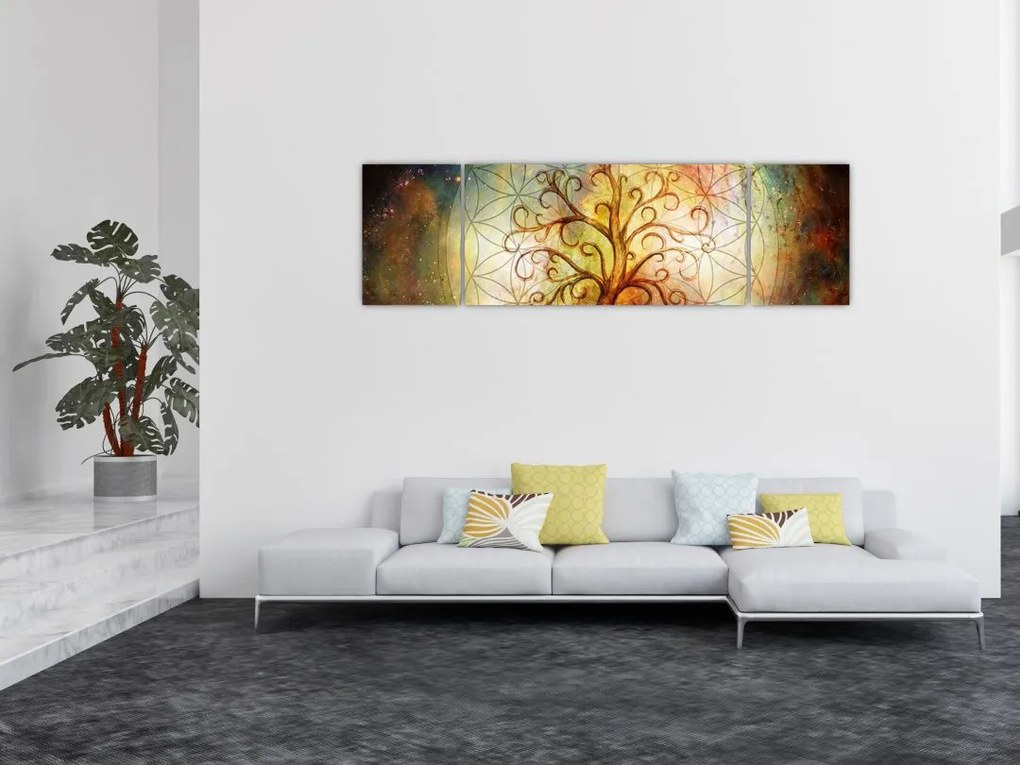 Abstrakcyjny obraz drzewa (170x50 cm)