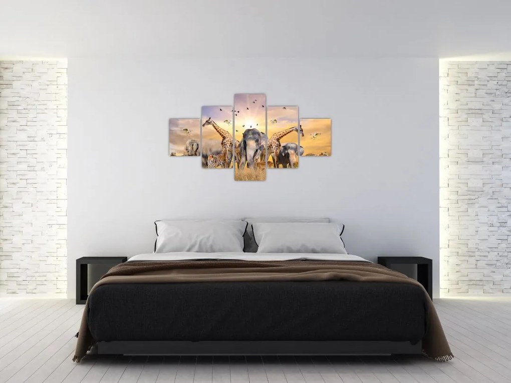 Obraz - Afrykańskie zwierzęta (125x70 cm)