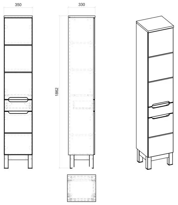 Słupek łazienkowy stojący C7-L71