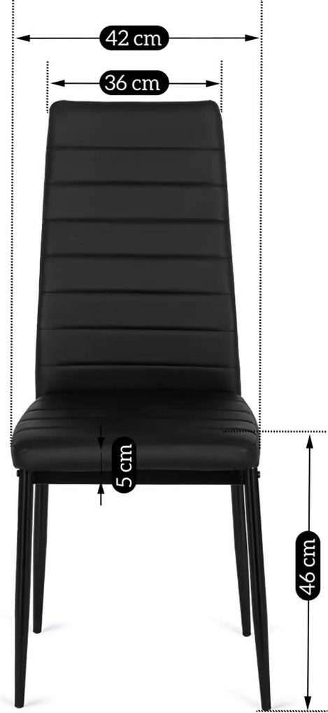 Krzesło Tapicerowane do Salonu NARIS Czarne Ekoskóra Nowoczesne Loft