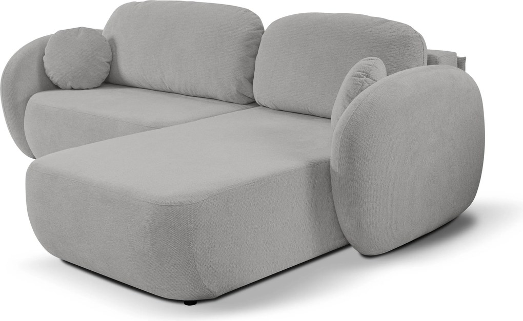 Masseno Narożnik AMICO z funkcją spania i pojemnikiem na pościel Narozniki L, Rozkładana sofa - Jasnoszary, ARAGON 83