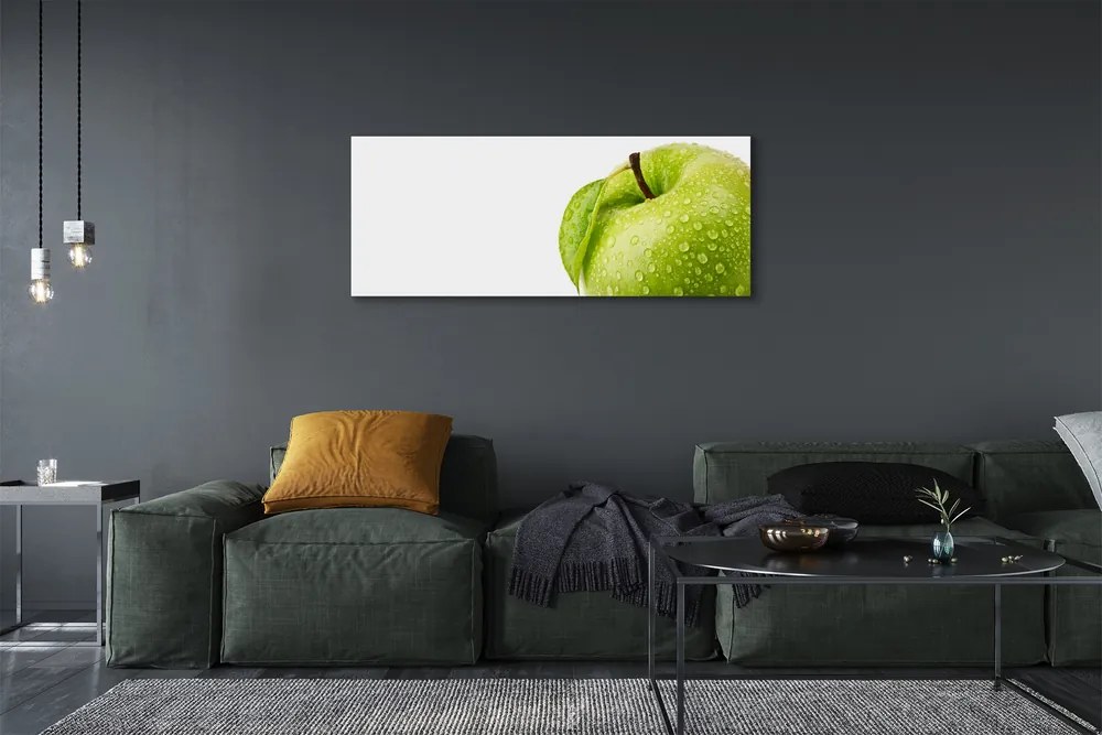 Obraz drukowany na płótnie Zielone Jabłko w Rosie
