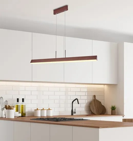 Brązowa wisząca lampa nad wyspę - M125-Curls