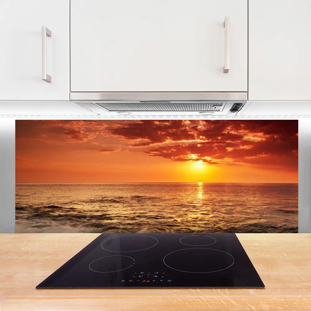 Panel Szklany Złota Godzina nad Oceanem