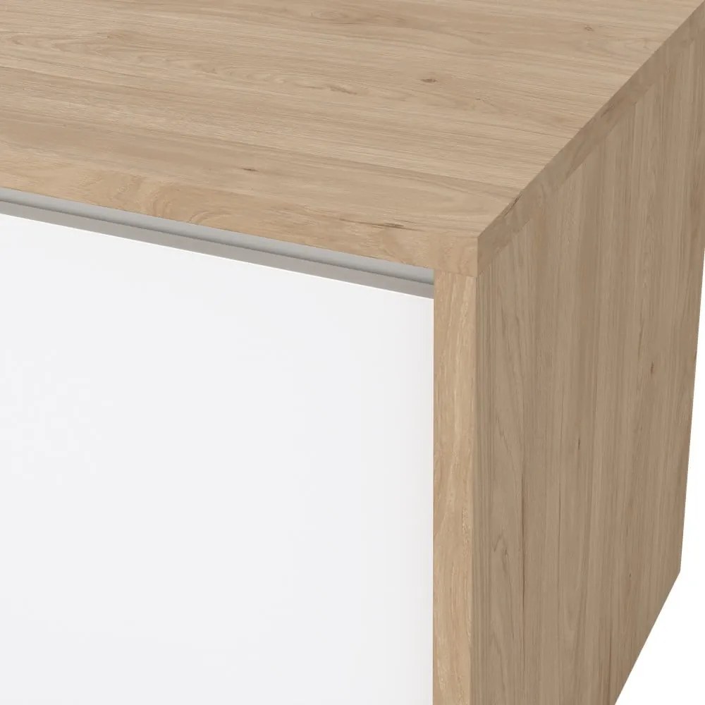 Biało-naturalna szafka pod TV w dekorze dębu 179x52x48 cm Next – Tvilum
