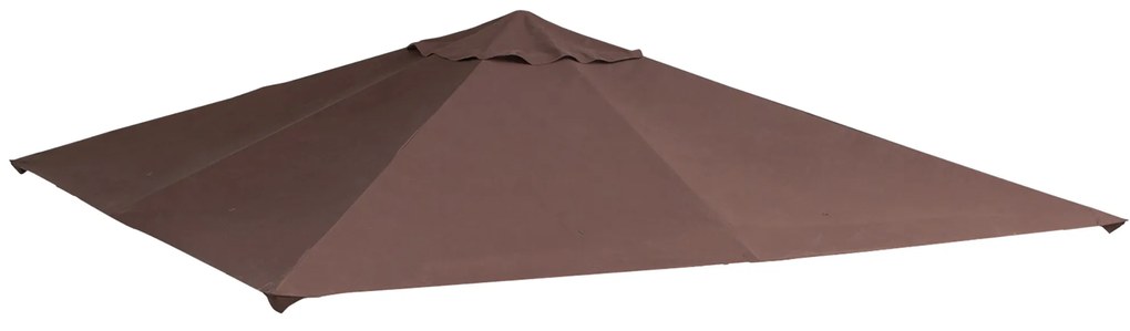 Outsunny Zamienny dach do pawilonu ogrodowego, poliester, 2,98 x 2,95 m, kolor kawa
