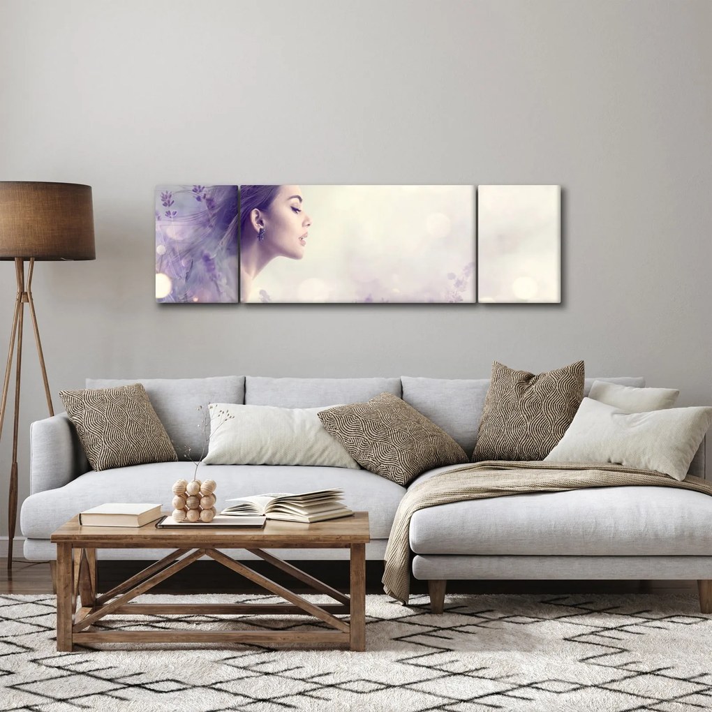 Obraz kobiety z lawendą (170x50 cm)