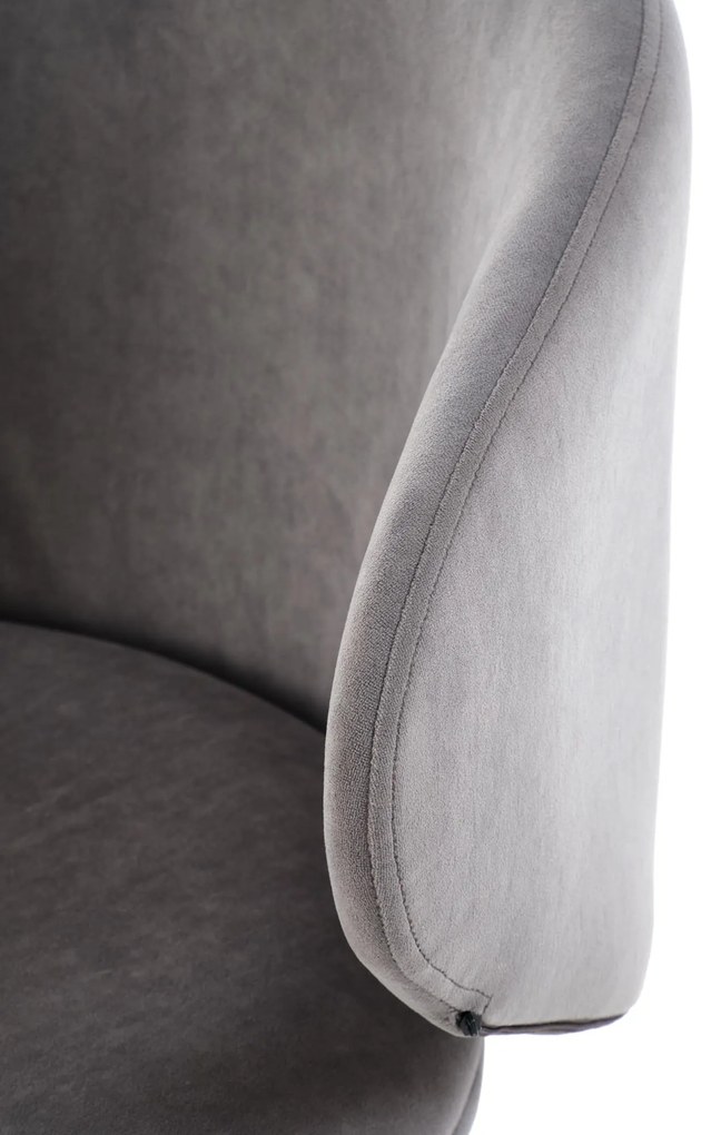 Krzesło do jadalni tapicerowane popiel szary mat welur K587