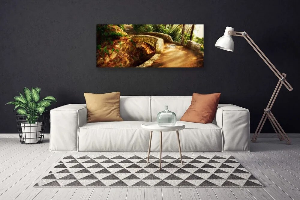 Obraz canvas Malowniczy Most wśród Drzew